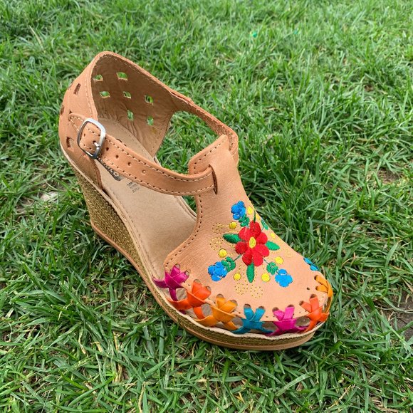 Hand Made Shoes Womens Authentic Mexican Leather Platform Shoes